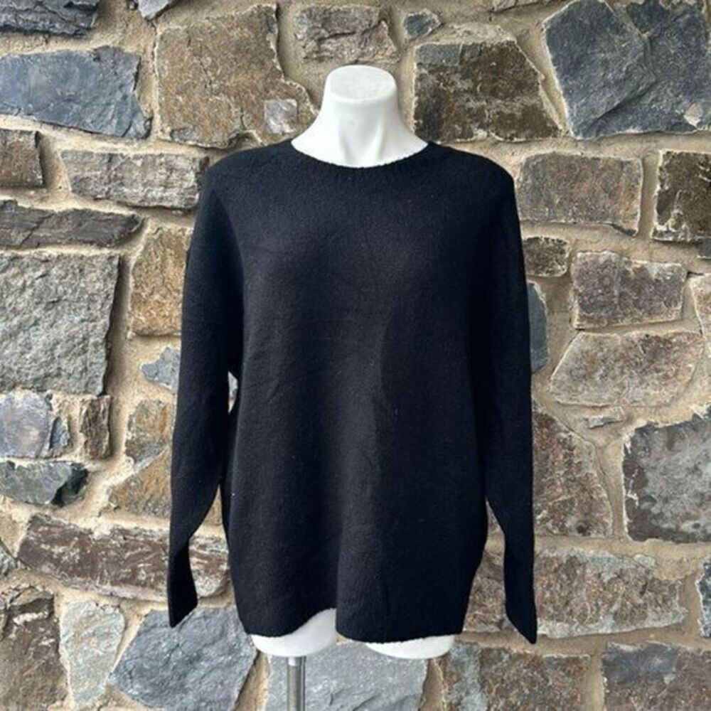 NWT J.Crew Black Crew Neck Pullover Sweater Size M